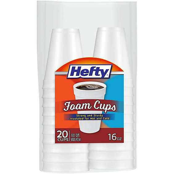 Hefty Cups Tableware 16 Oz Ounce White 20 Count - 20 CT