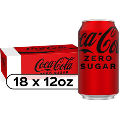 Coca-Cola Zero Sugar Soda Cans - 18-12 Fl. Oz. - Image 1