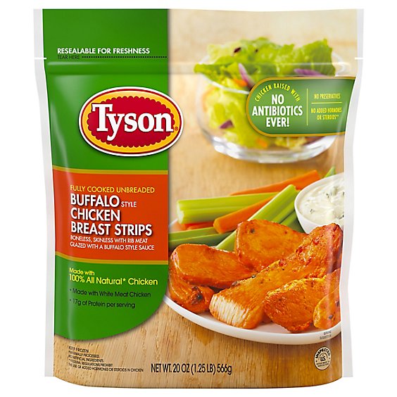 Tyson Grilled & Ready Chicken Breast Strips Buffalo Style Fully Cooked - 20 OZ