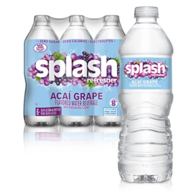 Splash Refresher Acai Grape Flavored Water - 6-16.9  Fl. Oz. - Image 1