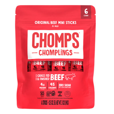 Chomplings Original Beef 5oz Snack Sticks 6 Ct - 3 OZ