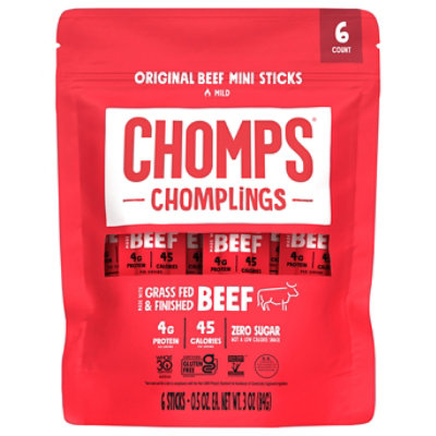 Chomplings Original Beef 5oz Snack Sticks 6 Ct - 3 OZ