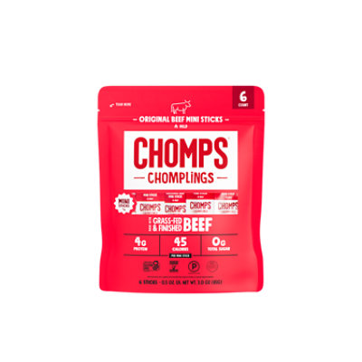 Chomplings Original Beef 5oz Snack Sticks 6 Ct - 3 OZ - Image 1