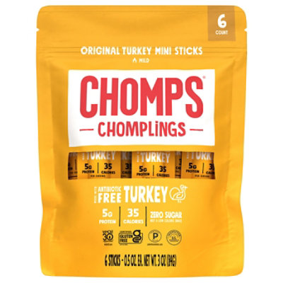 Chomplings Original Turkey .5oz 6ct Snack Sticks - 3 OZ - Image 2
