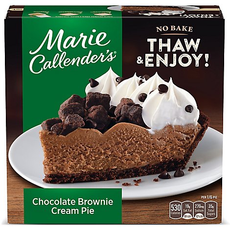 Marie Callenders Chocolate Brownie Cream Pie Thaw And Serve Frozen - 25 OZ