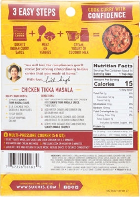 Sukhis Sauce Curry Tikka Masala Mix - 3 OZ - Image 6