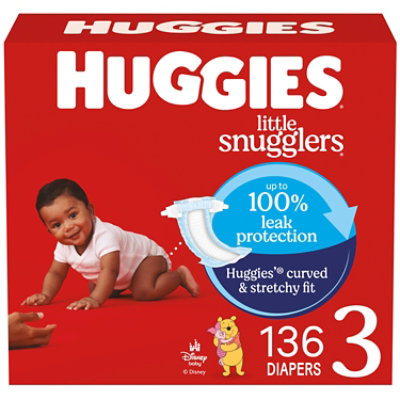 Huggies Little Snugglers Size 3 Baby Diapers - 136 Count