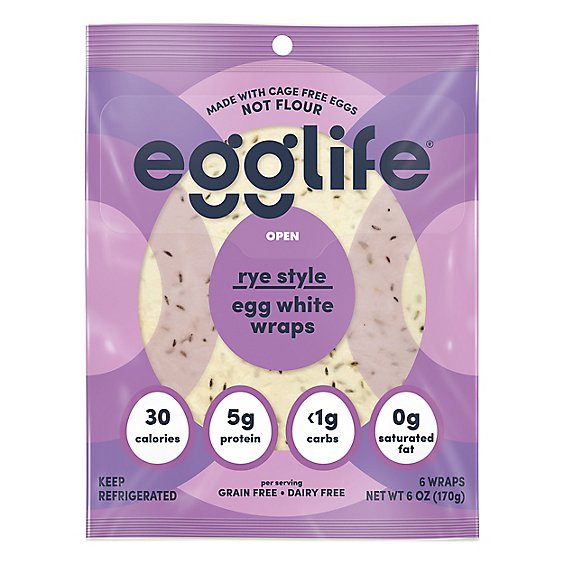 Egglife Egg White Wrap Rye Style - 20 CT