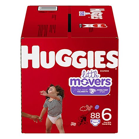 Huggies Little Movers Diapers Size 6 Huge - 88 CT