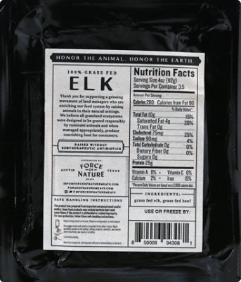 Force Of Nature Elk Ground Brick Grass Fed - 14 OZ - Image 6