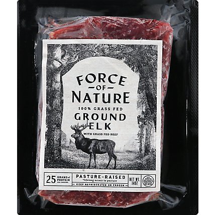 Force Of Nature Elk Ground Brick Grass Fed - 14 OZ - Image 2