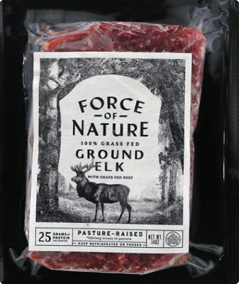 Force Of Nature Elk Ground Brick Grass Fed - 14 OZ - Image 2