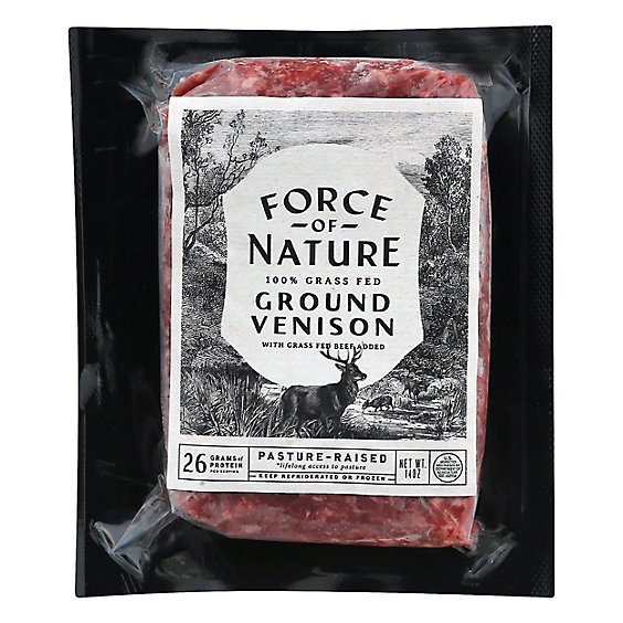 Force Of Nature Ground Venison With Beef Grass Fed Brick - 14 OZ