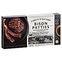 Force Of Nature Bison Patties W/cured Bacon Grass Fed - 16 OZ - Image 1