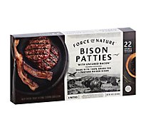 Force Of Nature Bison Patties W/cured Bacon Grass Fed - 16 OZ