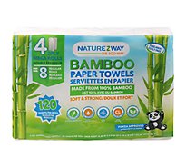 Naturezway 100% Bamboo 4 Mega Roll Paper Towels - 4 RL