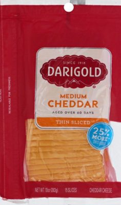 Darigold Medium Yellow Cheddar Cheese Slices - 10 OZ - Image 2