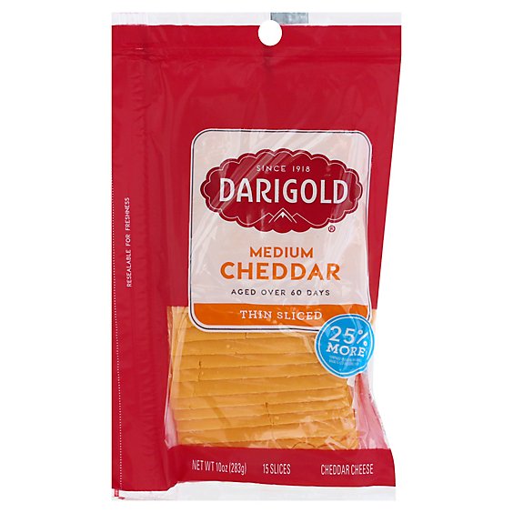 Darigold Medium Yellow Cheddar Cheese Slices - 10 OZ