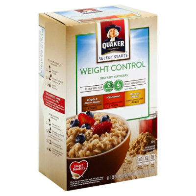 Quaker Fiber & Protein Instant Oatmeal Variety 8 Pack - 12.6 OZ - Image 1