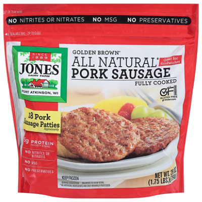 Golden Brown All Natural Pork Sausage Patties, Mild, Minimum 18 Patties/bag - 28 OZ