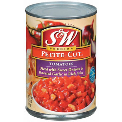 S&w Petite Cut Diced With Sweet Onions & Roasted Garlic Tomatoes - 14.5 OZ - Image 1