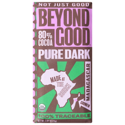 Beyond Good Chocolate Bar Pure Dark 80% Cocoa - 2.64 OZ - Image 3