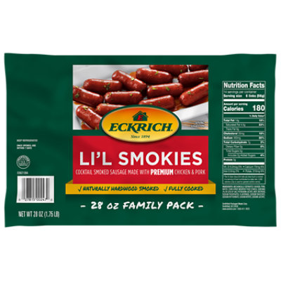 Eckrich Li'l Smokies Cocktail Smoked Sausage Links - 1.7 Lb