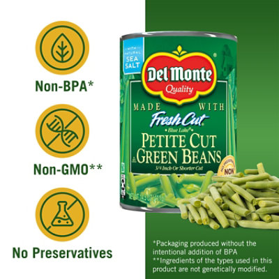 Del Monte Blue Lake Petite Cut Green Beans Can - 14.5 OZ - Image 2