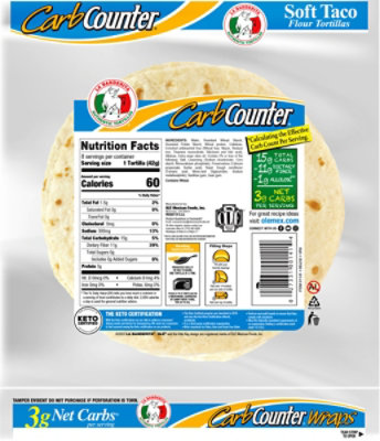 La Banderita Carb Counter Tortillas Wrap 8 Count - 12.66 OZ - Image 6