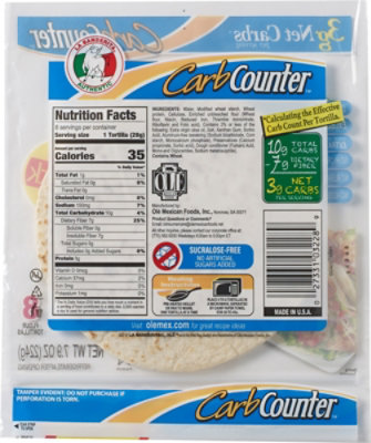 La Banderita Carb Counter Tortillas 8 Count - 7.84 OZ - Image 6