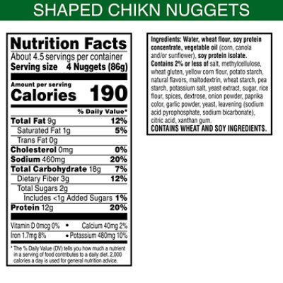 MorningStar Farms Incogmeato Chikn Nuggets Original Vegan Plant Based Protein - 13.5 Oz - Image 4