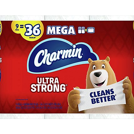 Charmin Ultra Strong Toilet Paper Mega Roll 264 Sheets Per Roll - 9 Count - Image 2