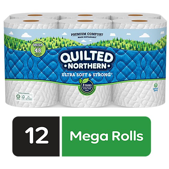 Quilted Northern Ultra Soft And Strong Toilet Paper 12 Mega Roll - 12 RL