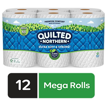 Quilted Northern Ultra Soft And Strong Toilet Paper 12 Mega Roll - 12 RL - Image 1