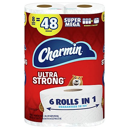 Charmin Ultra Strong 396 Sheets Per Super Mega Roll Toilet Paper - 8 Roll - Image 3
