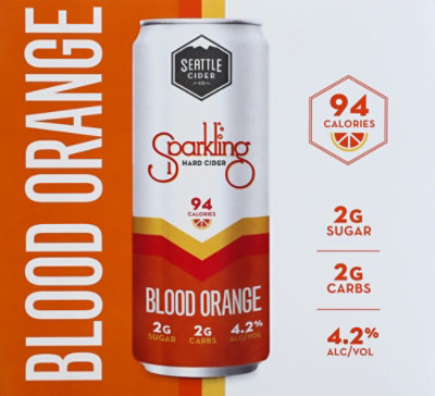 Seattle Cider Sparkling Blood Orange  In Cans - 6-12 FZ - Image 6