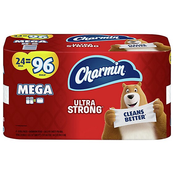 Charmin Ultra Strong Toilet Paper 264 Sheets Per Roll - 24 Count