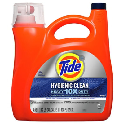  Tide Plus Liquid Laundry Detergent Hygienic Clean Heavy 10x Duty Original 89 Load - 138 Fl. Oz. 