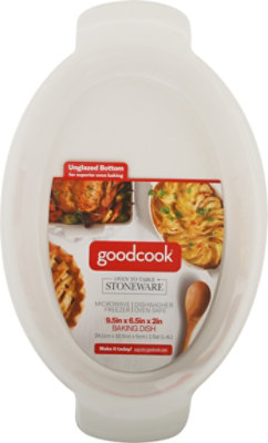 Good Cook Ceramic Oval Casserole 1.75quart White - EA - Image 2