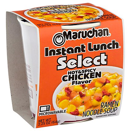 Maruchan Instant Lunch Less Sodium Hot&spicy Chicken Paper Cup - 2.25 OZ - Image 1