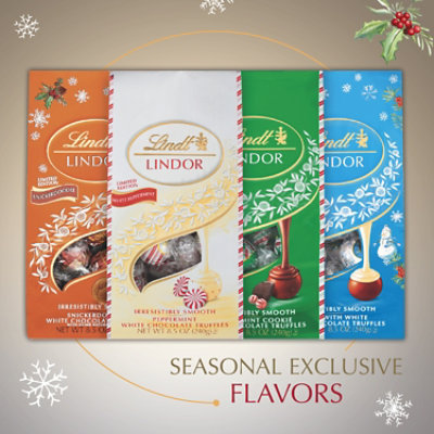Lindt LINDOR Holiday White Chocolate Peppermint Candy Truffles Bag - 0.8 Oz - Image 4