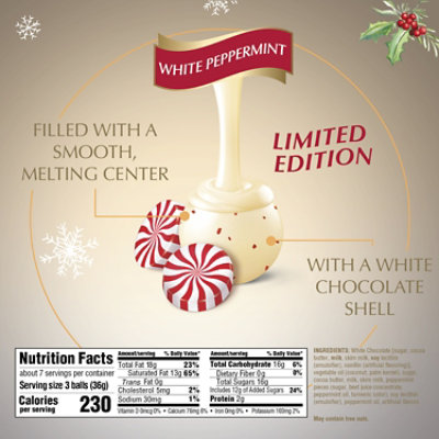 Lindt LINDOR Holiday White Chocolate Peppermint Truffles Bag - 8.5 Oz - Image 5