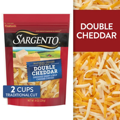 Sargento Shredded Natural Double Cheddar Cheese - 8 Oz - Image 1