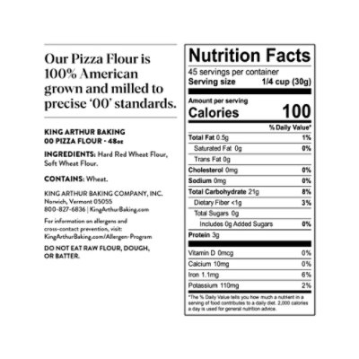 King Arthur Non-GMO Project Verified 100% American Grown Wheat 00 Pizza Flour - 3 Lb - Image 5