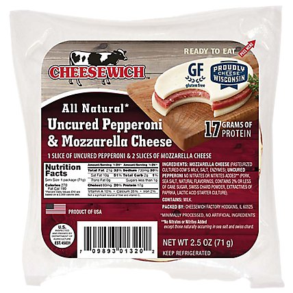 Cheesewich Mozzarella And Uncured Pepperoni - 2.5 OZ - Image 1