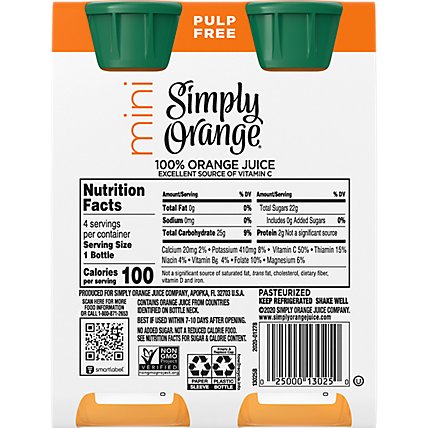 Simply Orange Pulp Free Juice Bottles - 4-8 OZ - Image 6