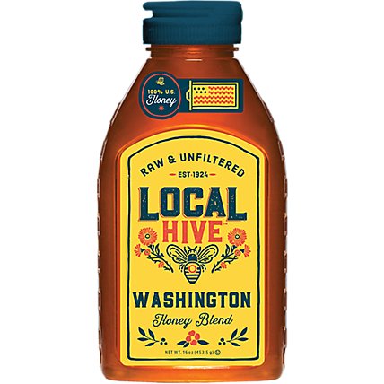 Local Hive Honey Raw & Unfiltered Washington - 16 Oz - Image 1