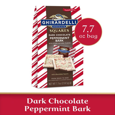 Ghirardelli Dark Chocolate Peppermint Bark Chocolate Squares Bag - 7.7 Oz - Image 1