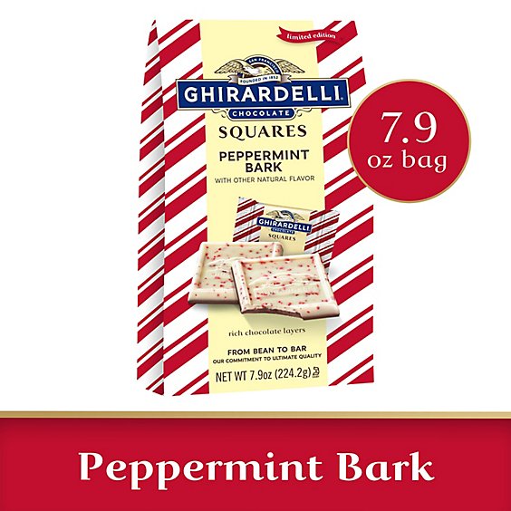 Ghirardelli Peppermint Bark Chocolate Squares Bag - 7.9 Oz