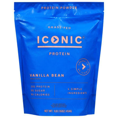  ICONIC Protein Powder, Vanilla Bean - Sugar Free, Low
